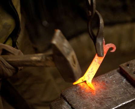 Forged artifacts or blacksmithing in the interior