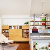 Interiér obývacího pokoje v kombinaci s kuchyní