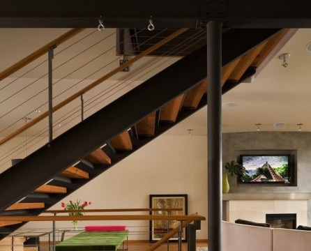 Loft style metal stairs