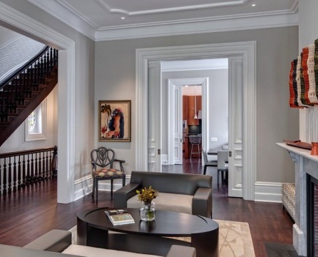 Interior doors decorated with moldings