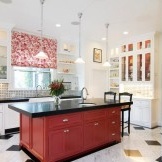 Red kitchen combined with white