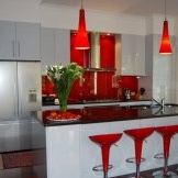 Red tone kitchen