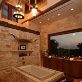 חדר אמבטיה כפרי מאבן פראית