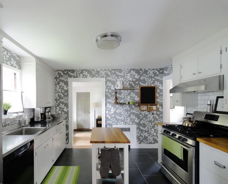 The choice of wallpaper for the design of the kitchen