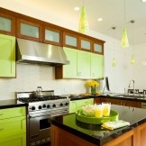 A cozinha é verde