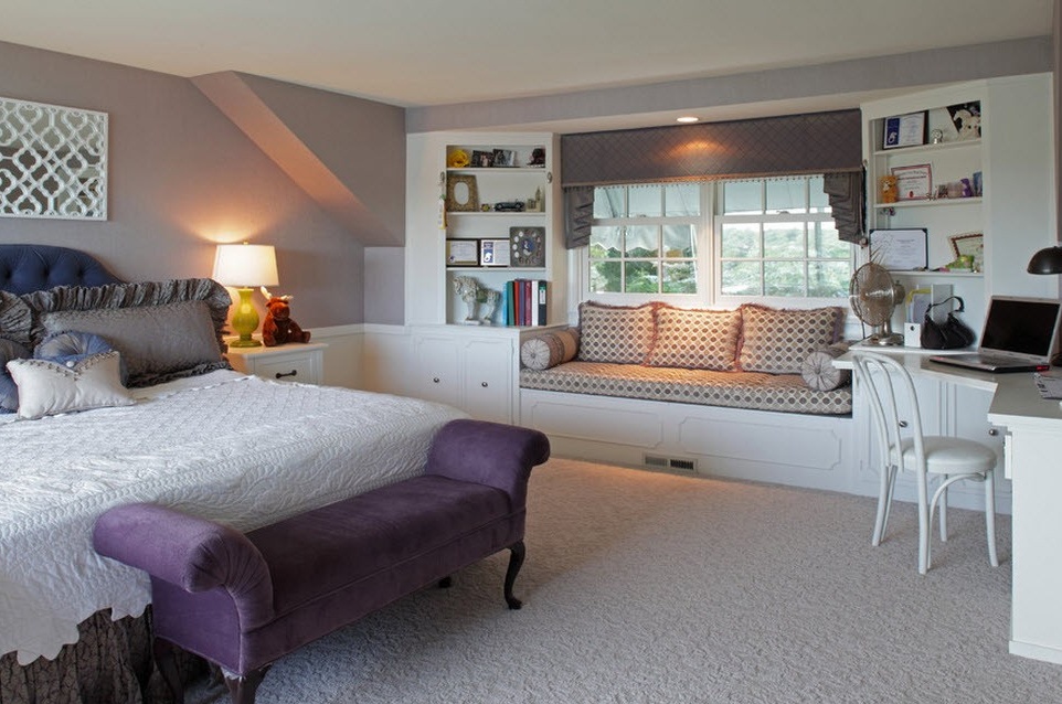 Purple furniture in the bedroom