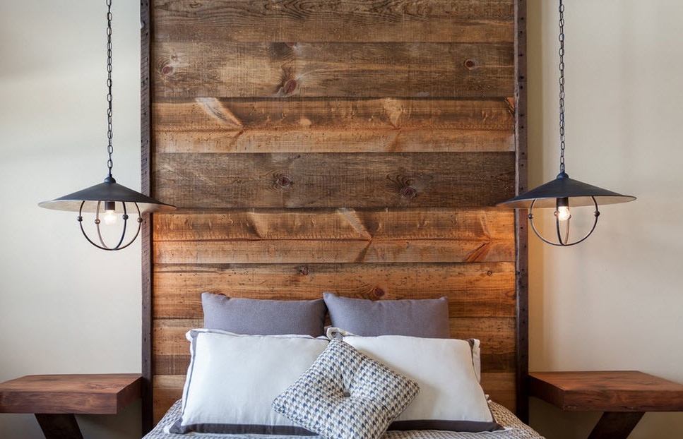 Piękna drewniana sypialnia