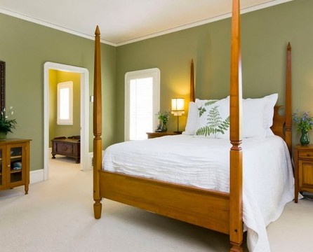 Camera da letto con pareti ulivi