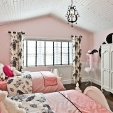 Pale pink-white interior with a splash of black