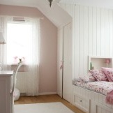 Pale pink combined with white in the interior