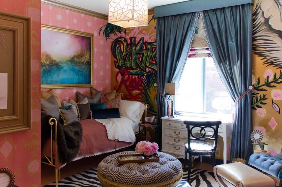 Kombinationen av rosa i sovrummet
