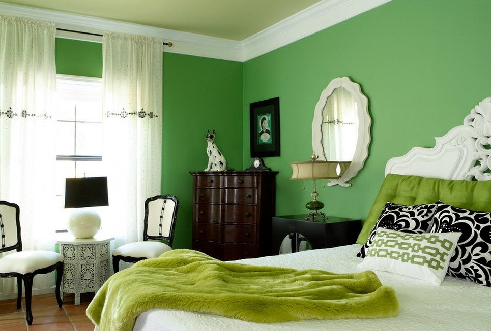 vihreä makuuhuone