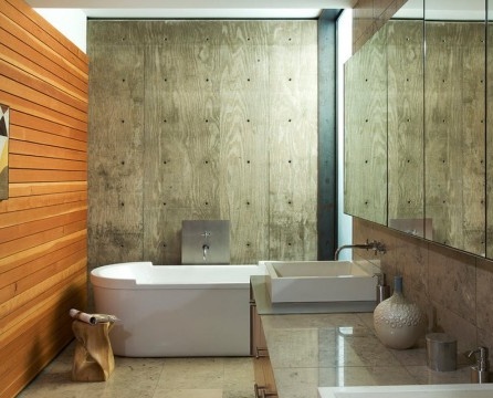 Chalet-tyylinen kylpyhuone