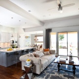 Designer rug highlights living area