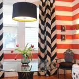 Cheerful striped wall interior