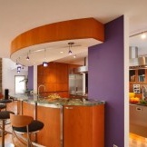Purple panels in the kitchen