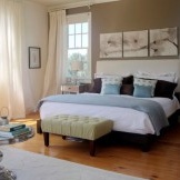 Bedroom in soft colors.