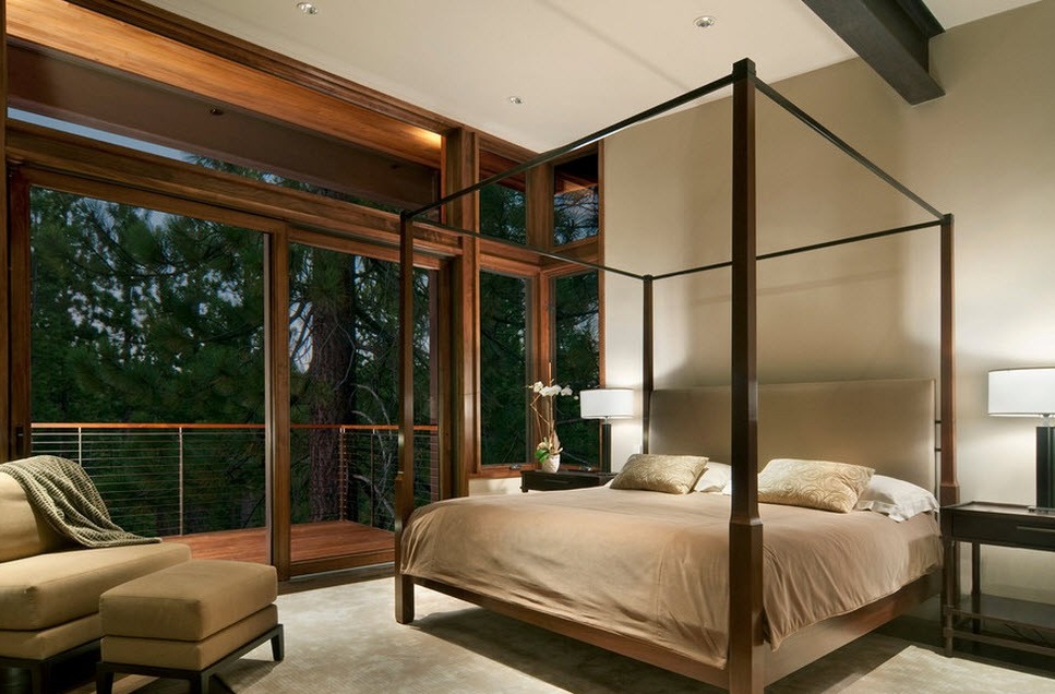 Elegante y lujoso dormitorio beige