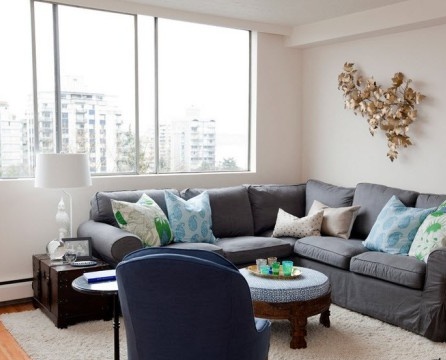 Floor lamps are a great source of light in a modern living room.
