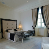 Elegant velvet in a bedroom interior