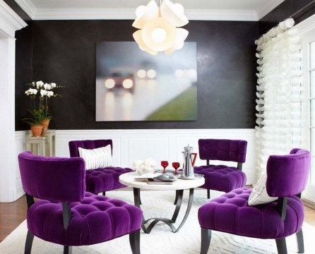 Black and purple interior