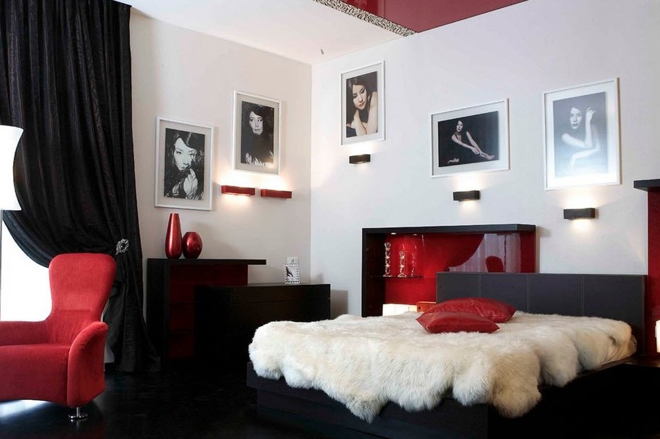 Dark red bedroom