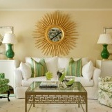 Green armchairs with different patterns