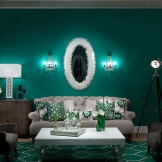 Zelený obývací pokoj