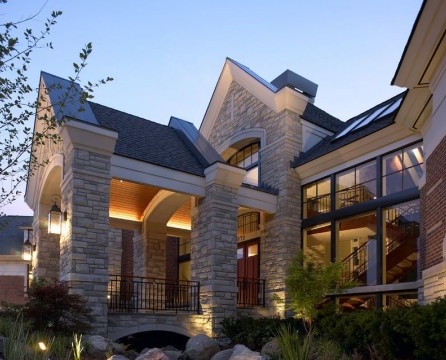 البيوت التصميم مع الحجر الزخرفية