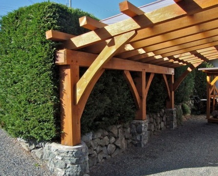Wooden beam canopy