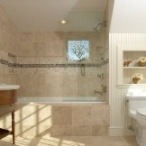 Smilšu krāsa vannas istabas dizainā