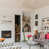 Bright elements on the white walls