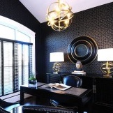 The combination of dark shades in the interior: floor and walls