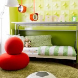 Zaļš bērnu istabas modernā dizainā