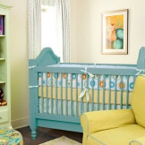 Möbler i en gulblå palett