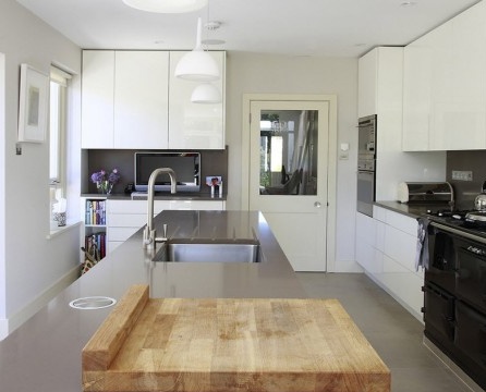 light gray kitchen