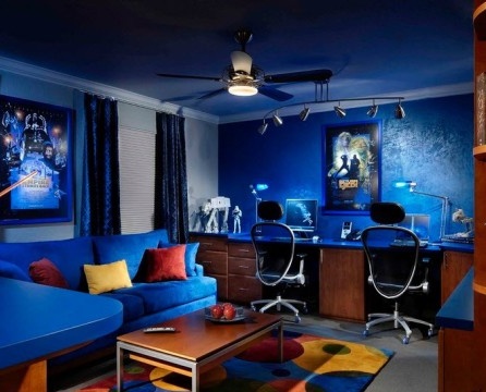 Sala de estar en azul