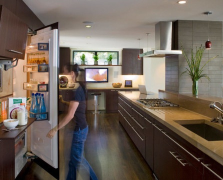 Hvordan velge et kjøkkendesign med kjøleskap