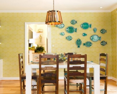 Fish plates on the wall