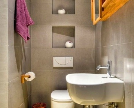 Ceramic tile in the interior of the toilet