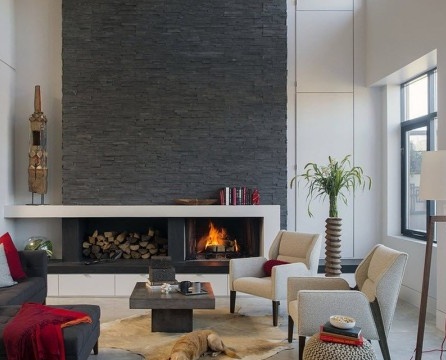 Fireplace design for a modern interior