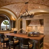 Arches in the interior of a modern kitchen
