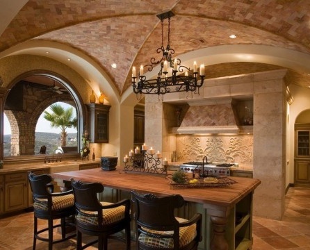 Arches in the interior of a modern kitchen