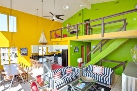 Bright color of the living room