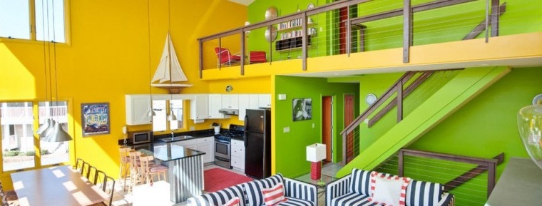 Bright color of the living room