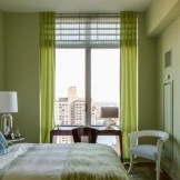 Gaiši zaļa mazas guļamistabas palete