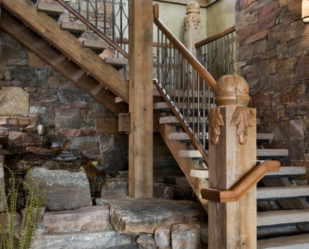 Staircase design in a country house