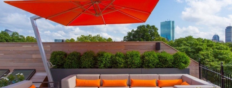 Design leilighet med en lys terrasse