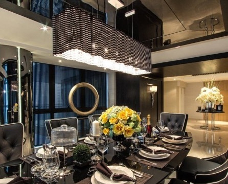 Exquisite dining room design in Singapore apartment