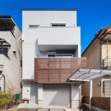 Exteriör och interiör i ett japanskt privat hus